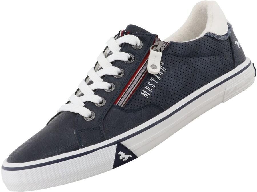 MUSTANG Sneakers laag navy rood wit