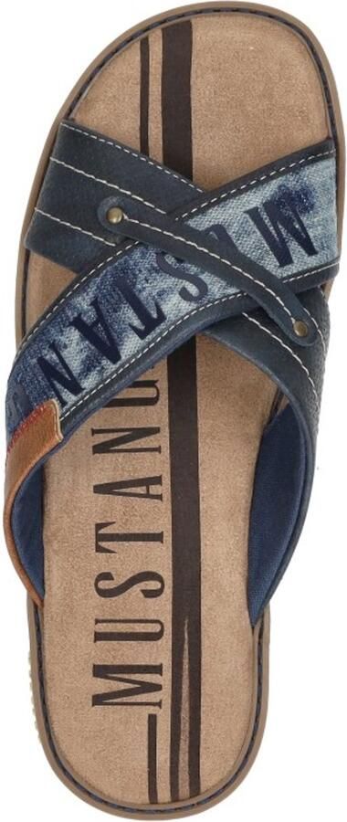 Mustang Shoes Slippers zomerschoen slippers badschoen met opvallende logo-opschrift