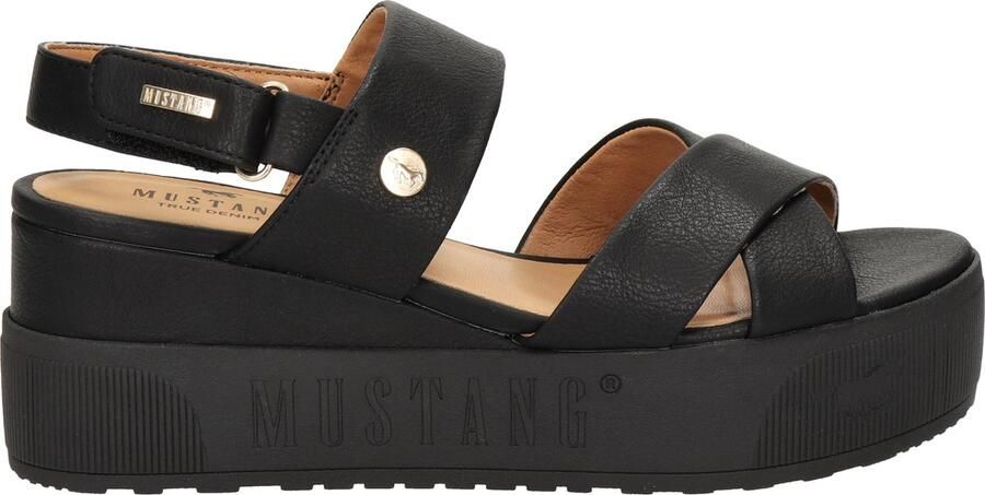 Mustang Shoes Sandaaltjes zomerschoen sandaal sleehak met praktische klittenbandsluiting - Foto 4