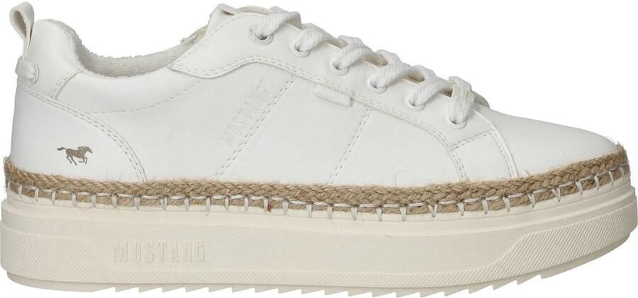 MUSTANG Sneakers laag beige wit