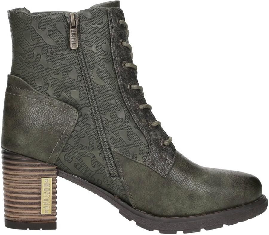 Mustang Veterschoenen Hak Veterschoenen Hak Khaki - Foto 1