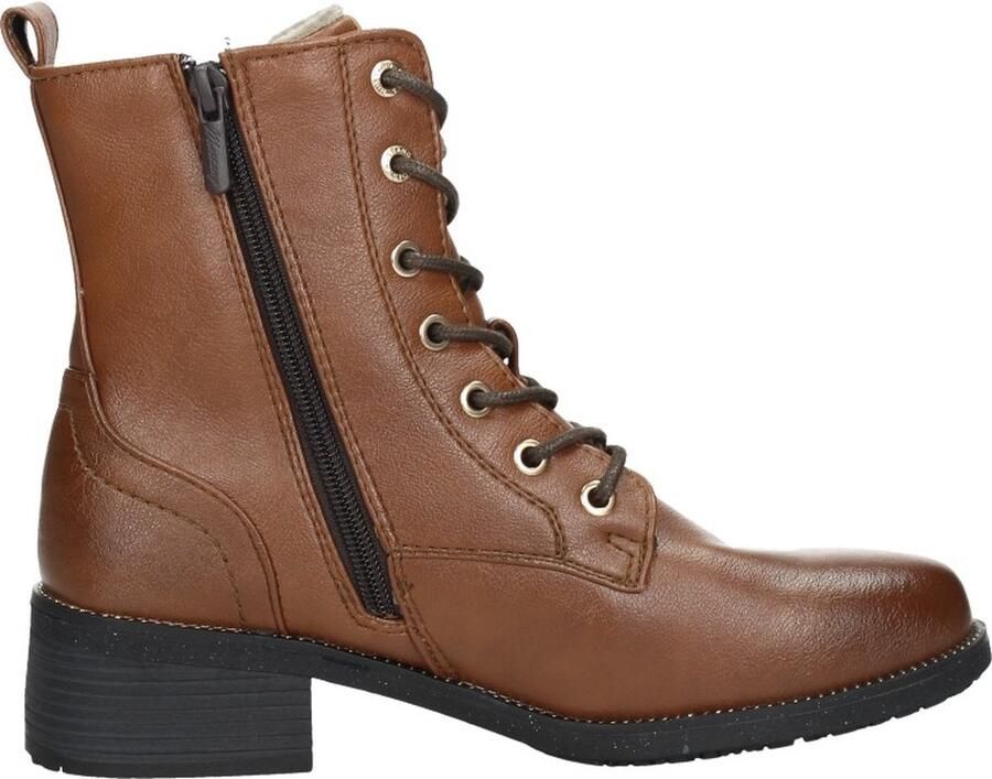 Mustang Shoes Veterlaarsjes lace-up boots block heel with practical inner zipper - Foto 3
