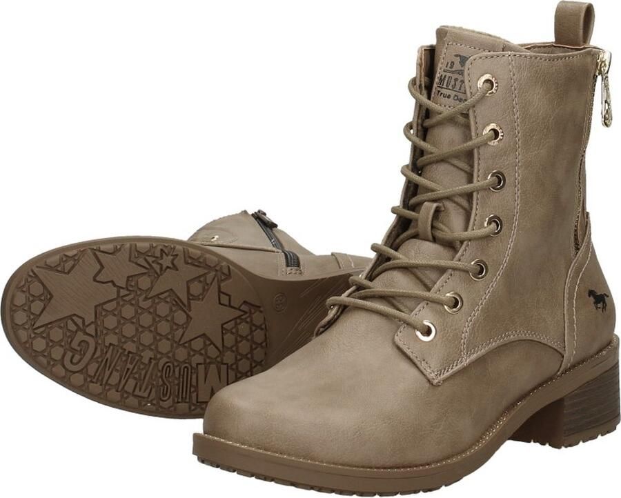 Mustang Warme Platform Veterschoen voor Dames Gray Dames - Foto 6