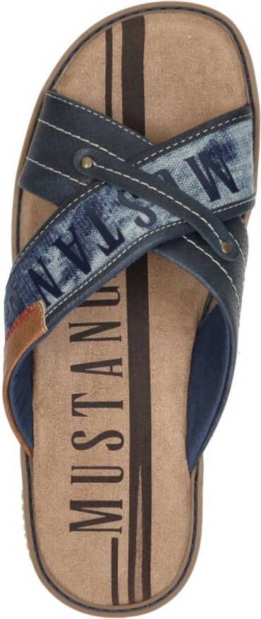 Mustang Shoes Slippers zomerschoen slippers badschoen met opvallende logo-opschrift