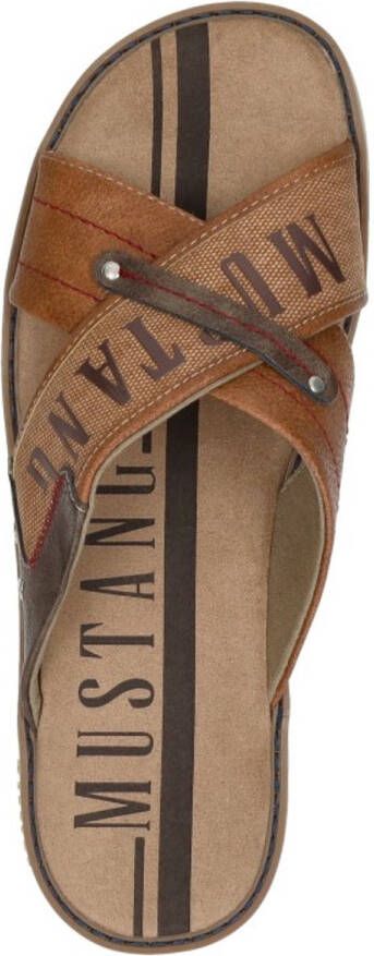 Mustang Shoes Slippers zomerschoen slippers badschoen met opvallende logo-opschrift