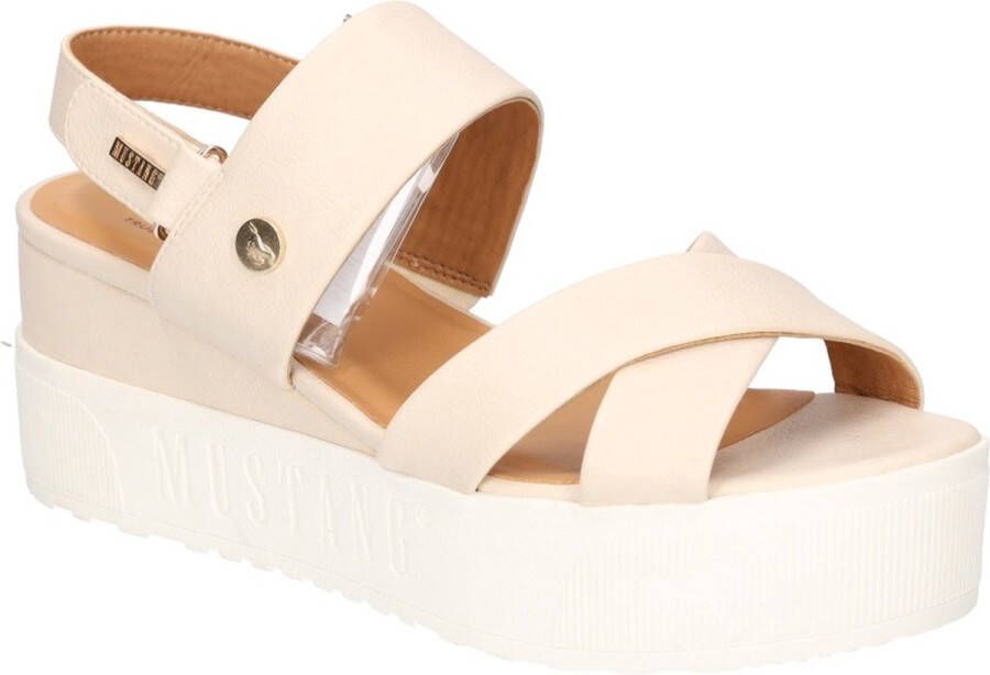 Mustang Sandalen Plat Sandalen Plat Gebroken wit
