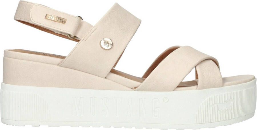 Mustang Sandalen Plat Sandalen Plat Gebroken wit