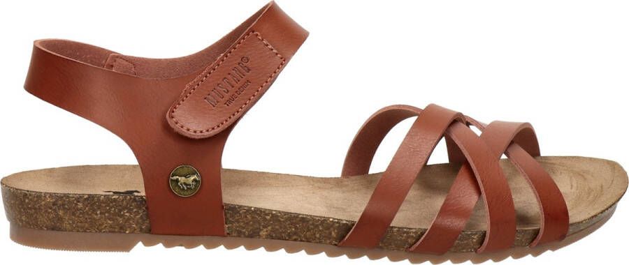 Mustang Sandalen Plat Sandalen Plat Cognac