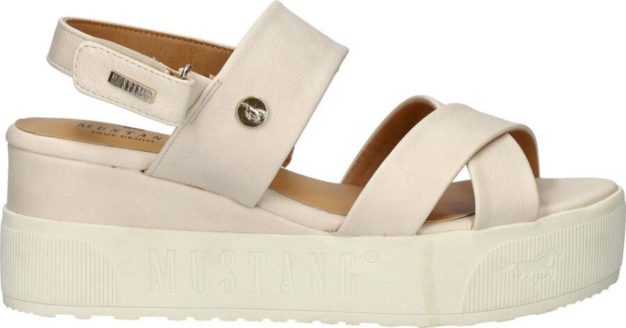 Mustang Sandalen Plat Sandalen Plat Gebroken wit
