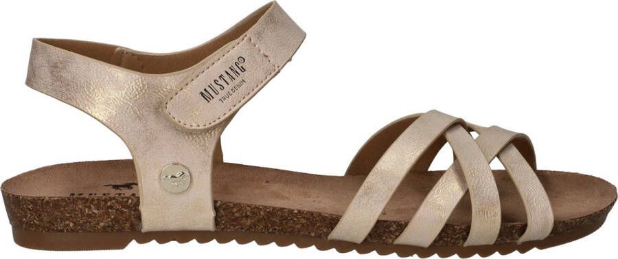 Mustang Sandalen Plat Sandalen Plat goudkleur - Foto 2