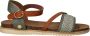 Mustang Sandalen Plat Sandalen Plat Groen - Thumbnail 1