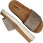 Mustang Taupe Textiel Zomer Slipper Beige Dames - Thumbnail 1