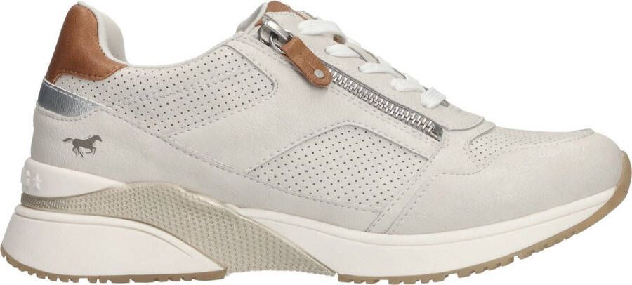 Mustang Beige Sneaker met Rits en Veters Multicolor Dames