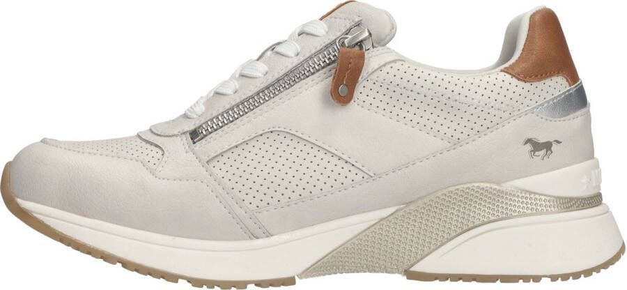 Mustang Beige Sneaker met Rits en Veters Multicolor Dames