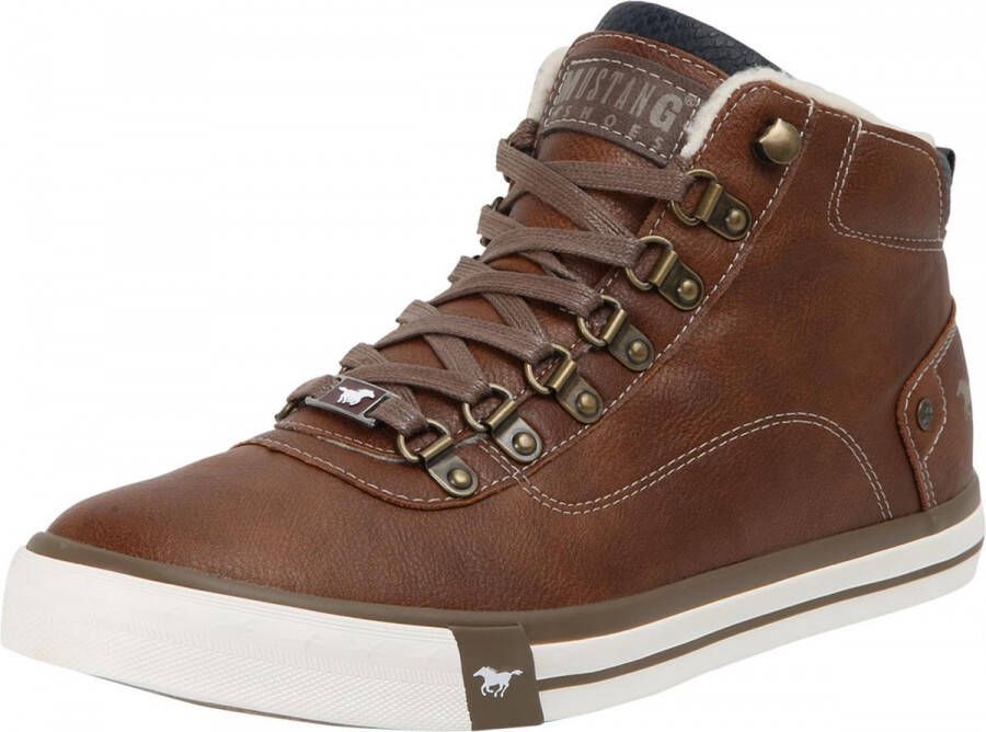 Mustang sneakers hoog Donkerbruin-40 (40)