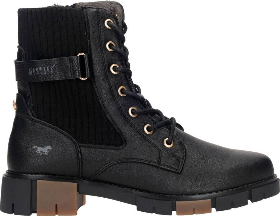 Mustang Veterboot Vrouwen Zwart