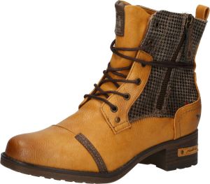 Mustang Veterlaarsje met trendy pied-de-pouledessin Cognac
