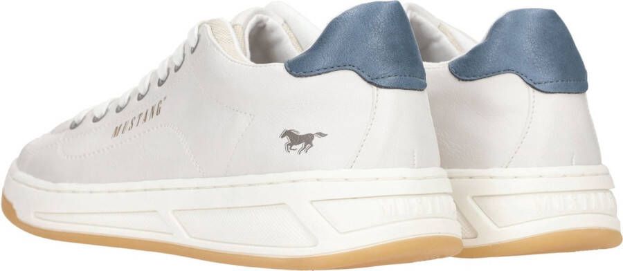 Mustang Wit Blauwe Sneaker met Gevormd Voetbed White Heren