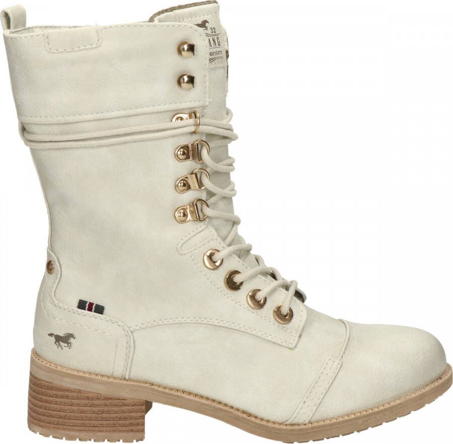 Mustang Veterschoenen Hoog Veterschoenen Hoog gebroken wit - Foto 5