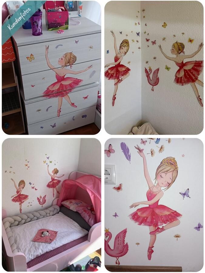 Muurtattoo Kinderkamer Ballerina 70 x