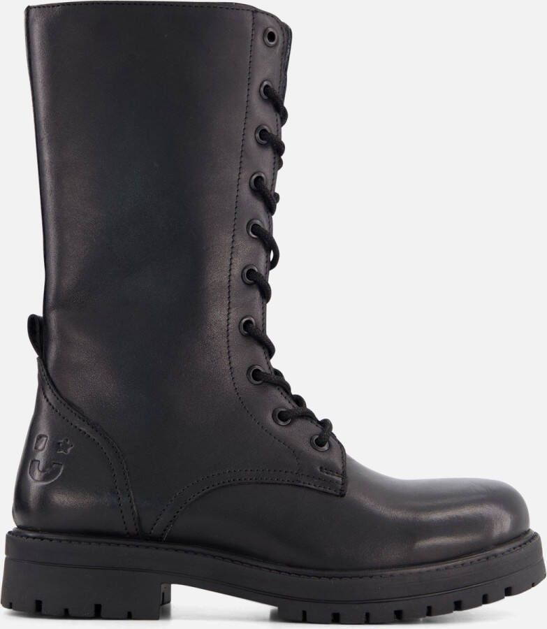 Muyters Hoge Veterboots zwart Leer