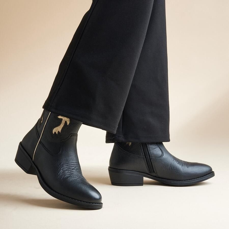 Muyters Cowboylaarzen zwart Leer Kinderschoenen