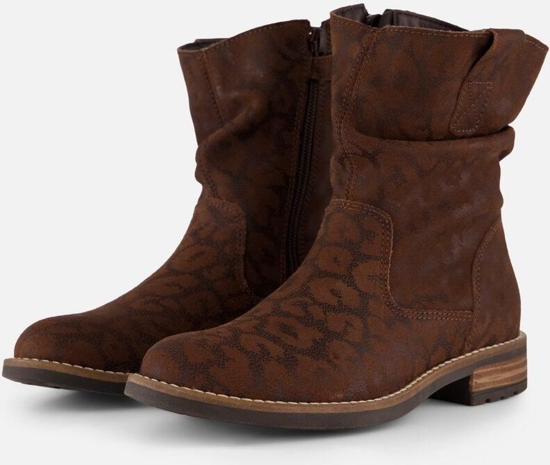 Muyters Plooilaarzen Leopard bruin Suède Kinderschoenen