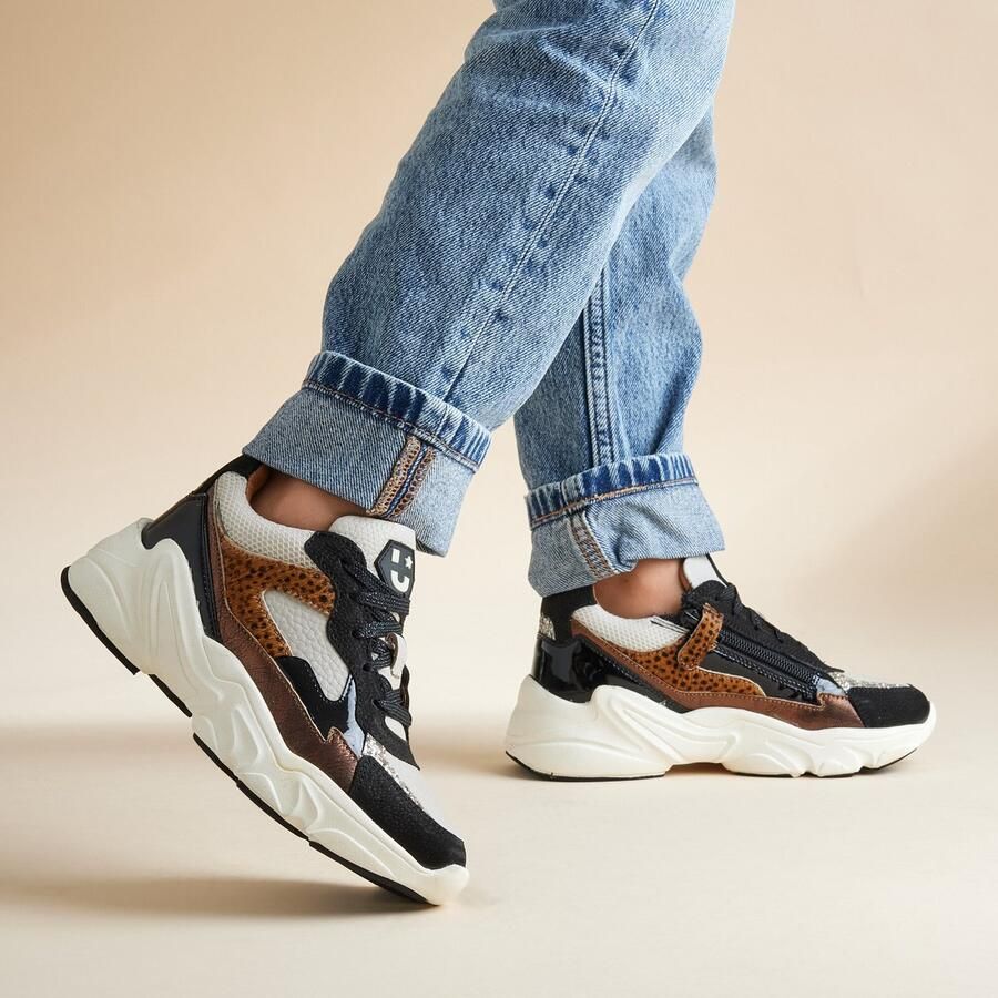 Muyters Sneakers zwart Leer Kinderschoenen