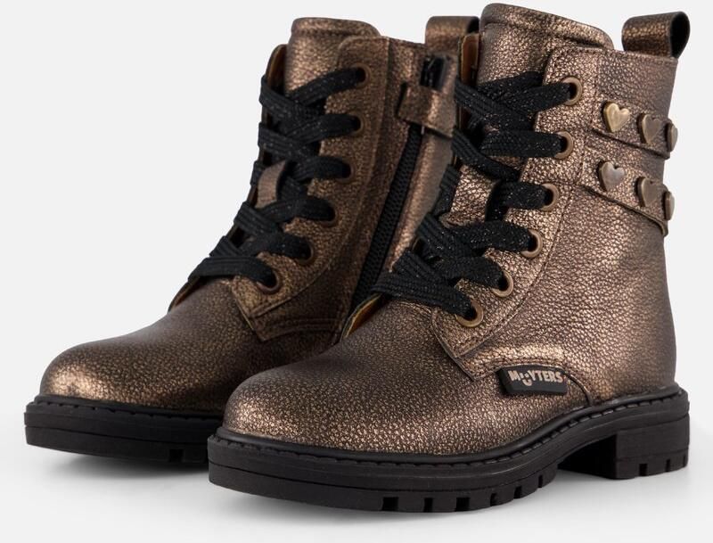 Muyters Veterboots goud Leer Kinderschoenen