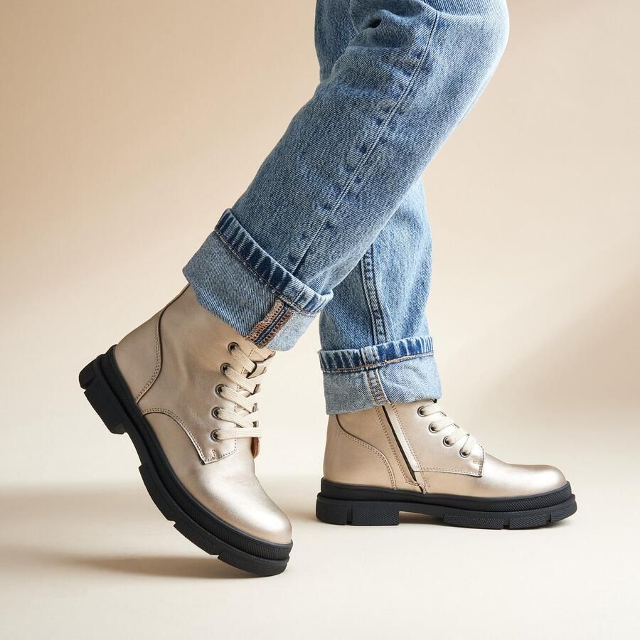 Muyters Veterboots goud Synthetisch Kinderschoenen