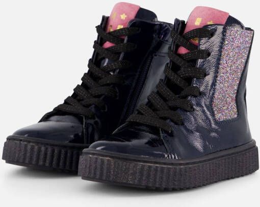 Muyters Veterboots blauw Lakleer