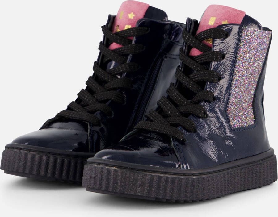 Muyters Veterboots blauw Lakleer