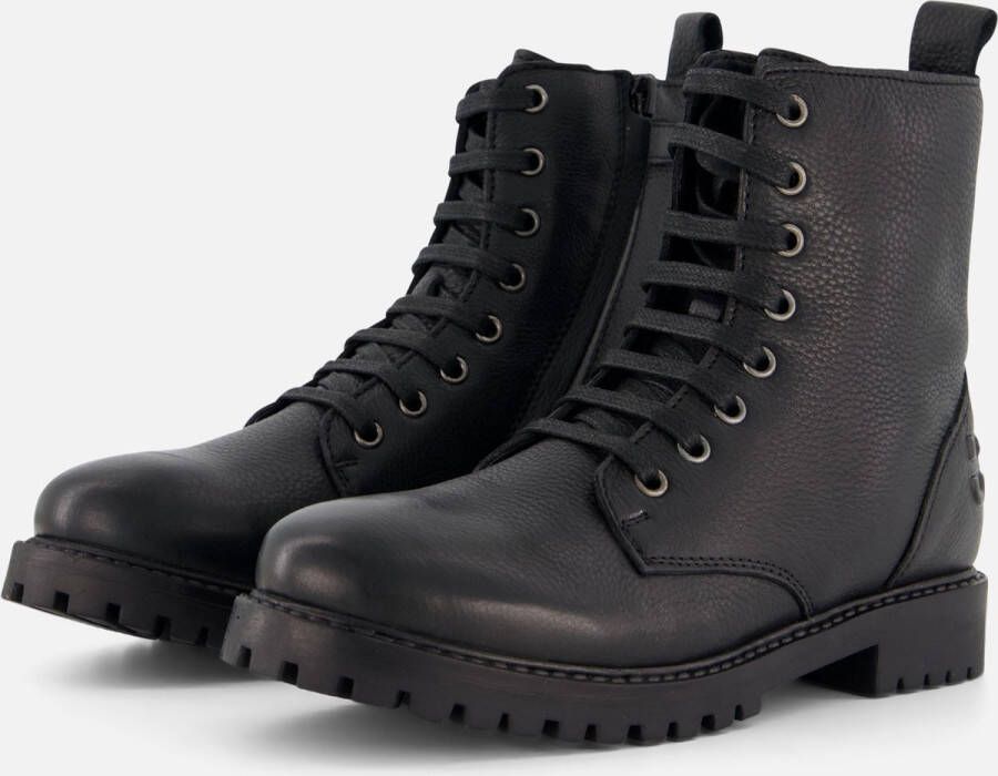 Muyters Veterboots zwart Leer