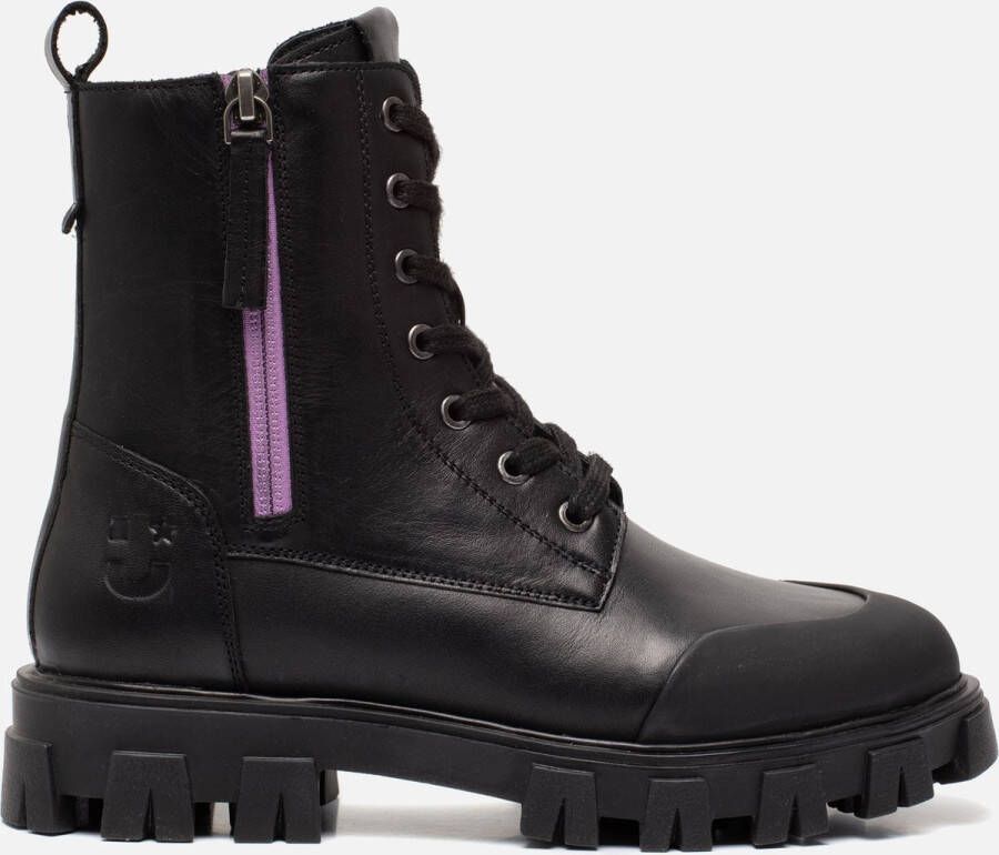 Muyters Veterboots zwart Leer