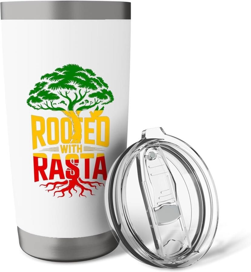 Muziek: Rastafari Roots Jamaicaanse oorsprong dubbele wand thermobeker