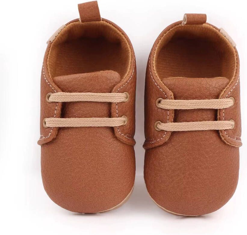 Mylinsé Babyschoentjes baby schoenen schoentjes Bruin effen Veterschoenen