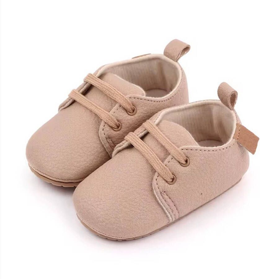 Mylinsé Babyschoentjes baby schoenen schoentjes Effen Beige Veterschoenen