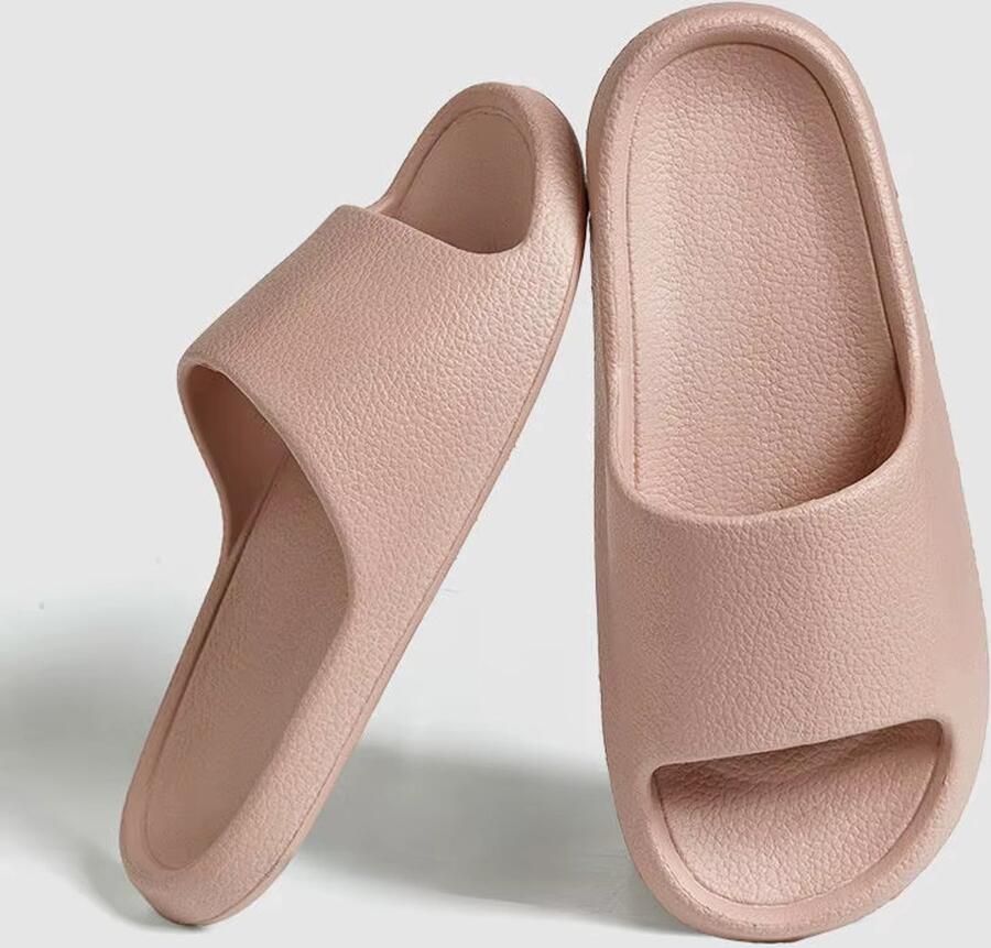 Mylinsé Badslippers Beige Dames Heren Huisslippers Douche Slippers Kunststof EVA Slippers Antislip Lichtgewicht Waterafstotend (valt als 37 38) - Foto 2