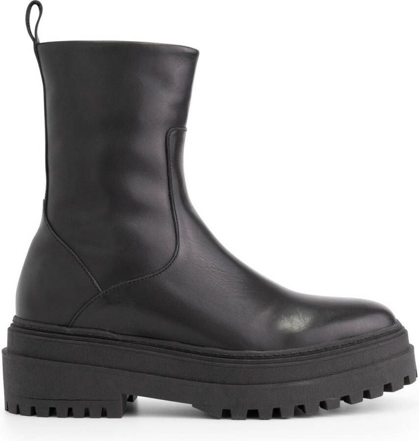 Mysa Hyacinthus Leren Dames Boots wol gevoerde laars Zwart Leer