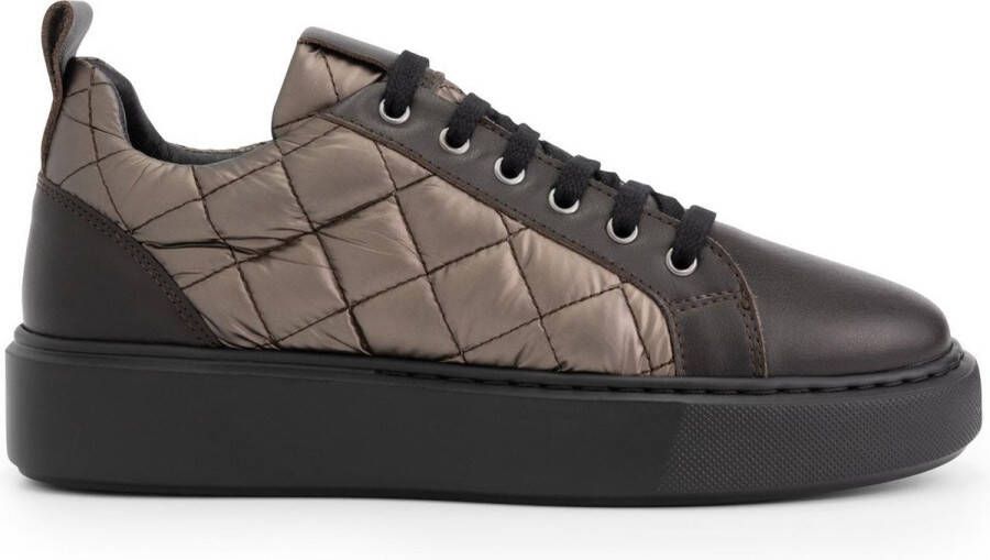 Mysa Lanthe Leren Damessneakers Veterschoenen Brons Leer