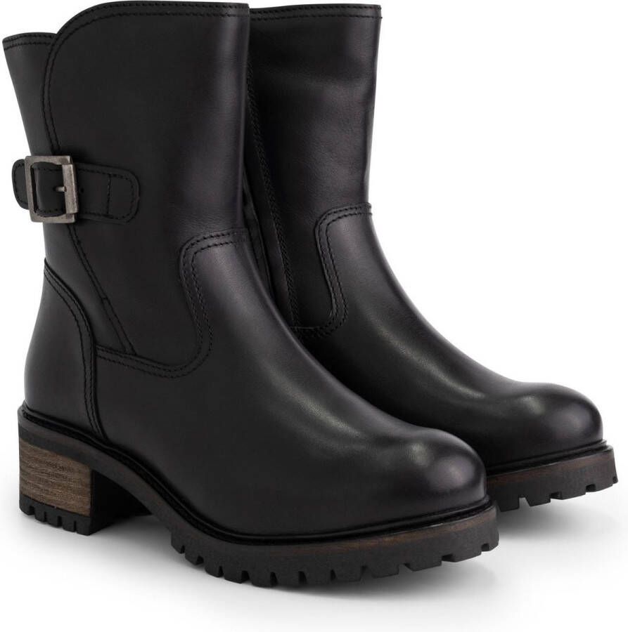 Mysa Lily dames leren enkellaarzen Gevoerde boots Zwart Leer - Foto 2