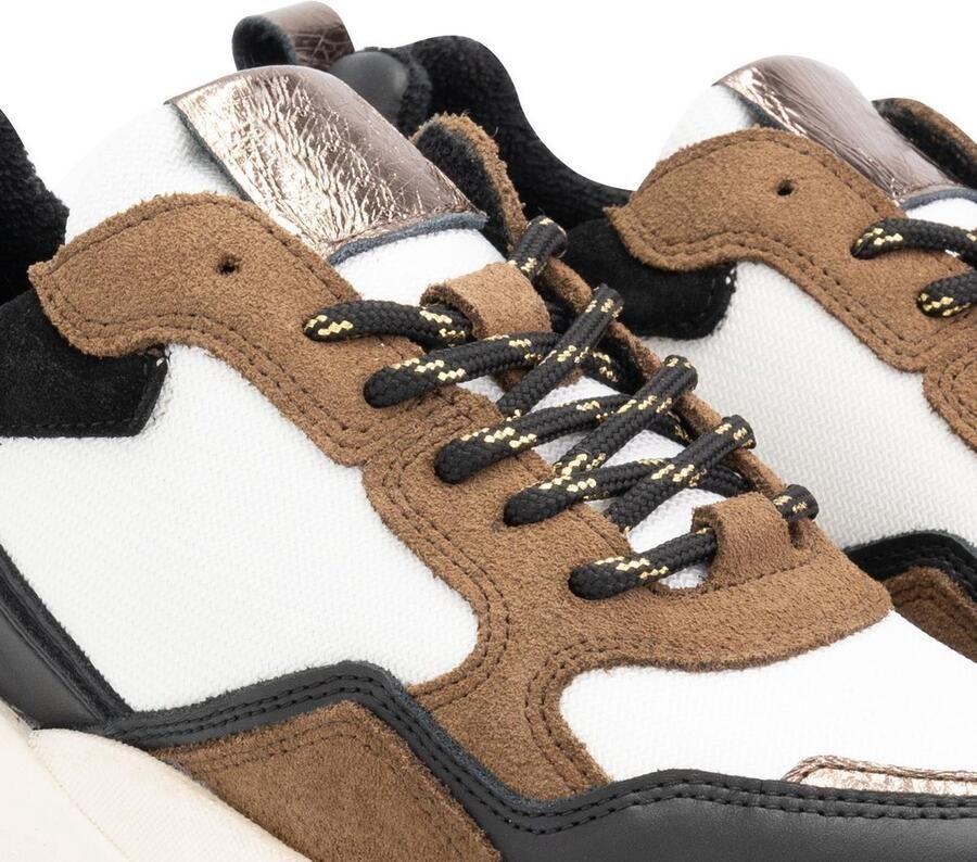 Mysa Rodanthe Leren damessneakers Wit Bruin - Foto 5