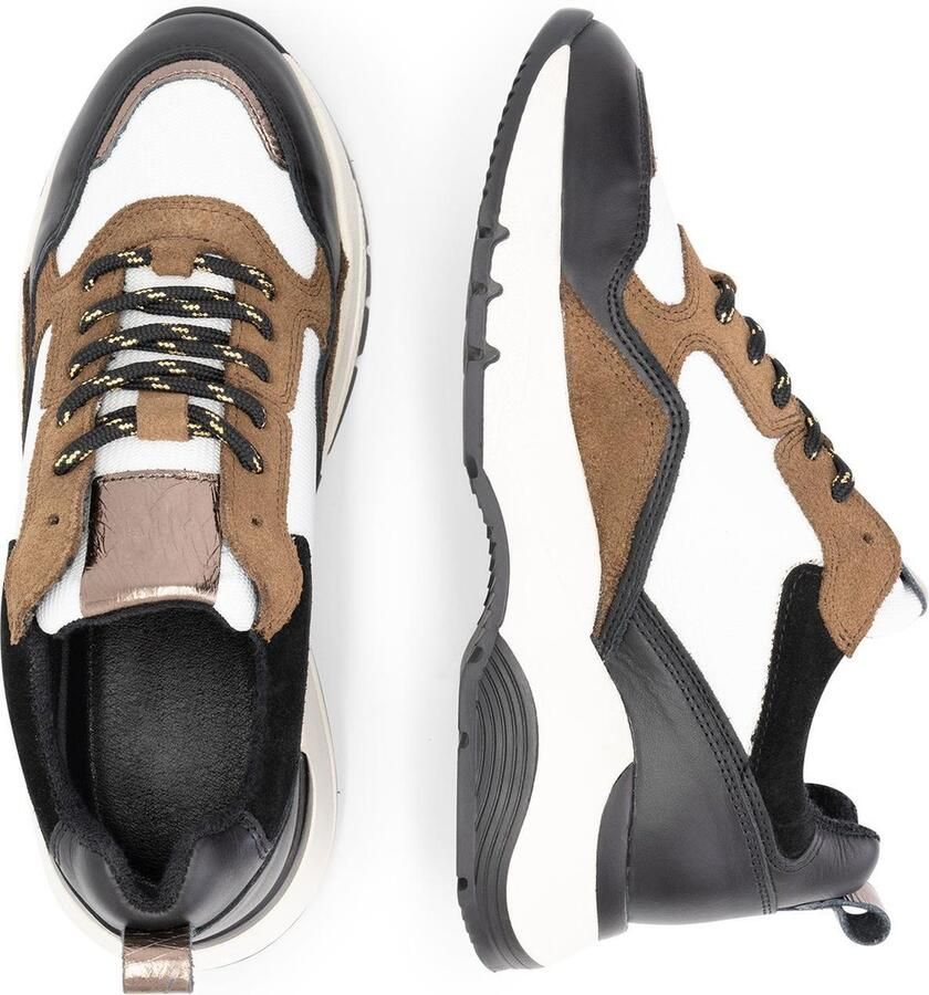 Mysa Rodanthe Leren damessneakers Wit Bruin - Foto 4