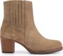 Mysa Pentas Suede Dames Leren Enkellaarzen Nette Chelsea boots op hak Taupe Suede Leer - Thumbnail 1