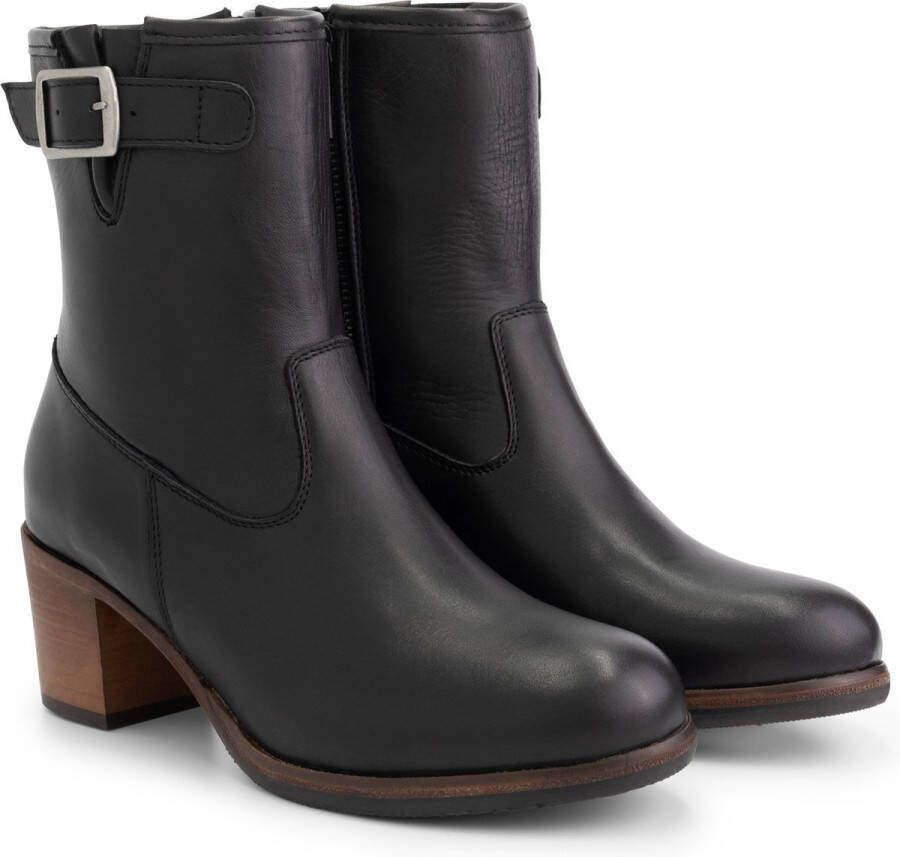 Mysa Poppy Nette leren dames enkellaarzen op hak Zwart leer - Foto 2