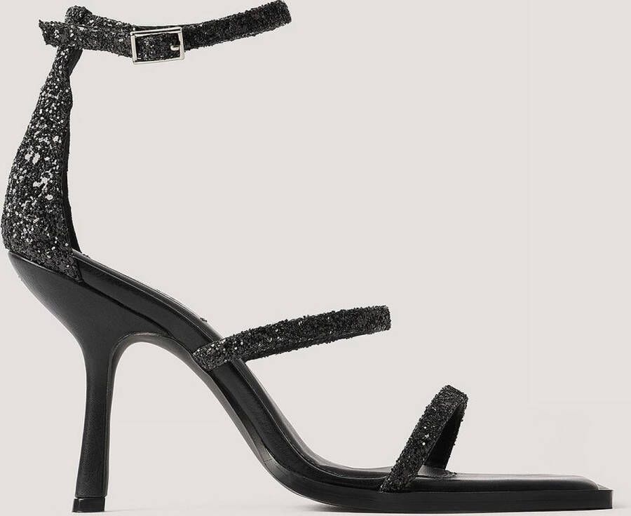 NA-KD Glitter High Heel Vrouwen Sandalen Black