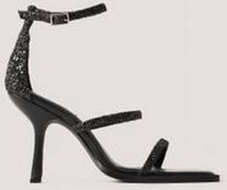 NA-KD Glitter High Heel Vrouwen Sandalen Black