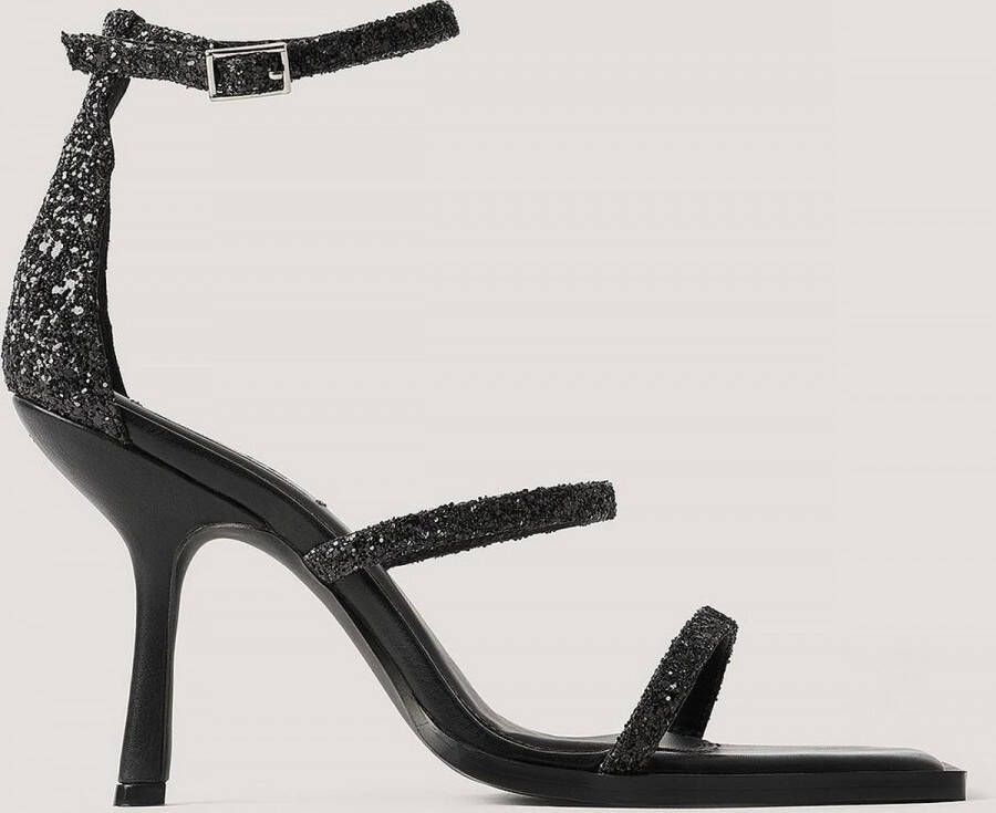 NA-KD Glitter High Heel Vrouwen Sandalen Black