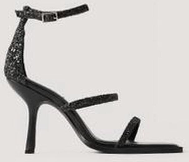 NA-KD Glitter High Heel Vrouwen Sandalen Black - Foto 2