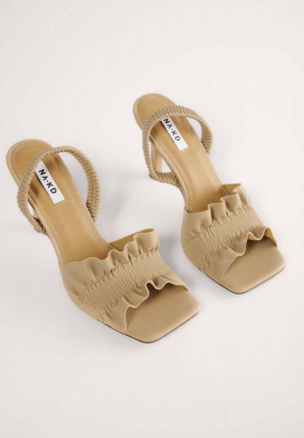 NA-KD NA KD Ruffled Vrouwen Sandalen 36 Beige